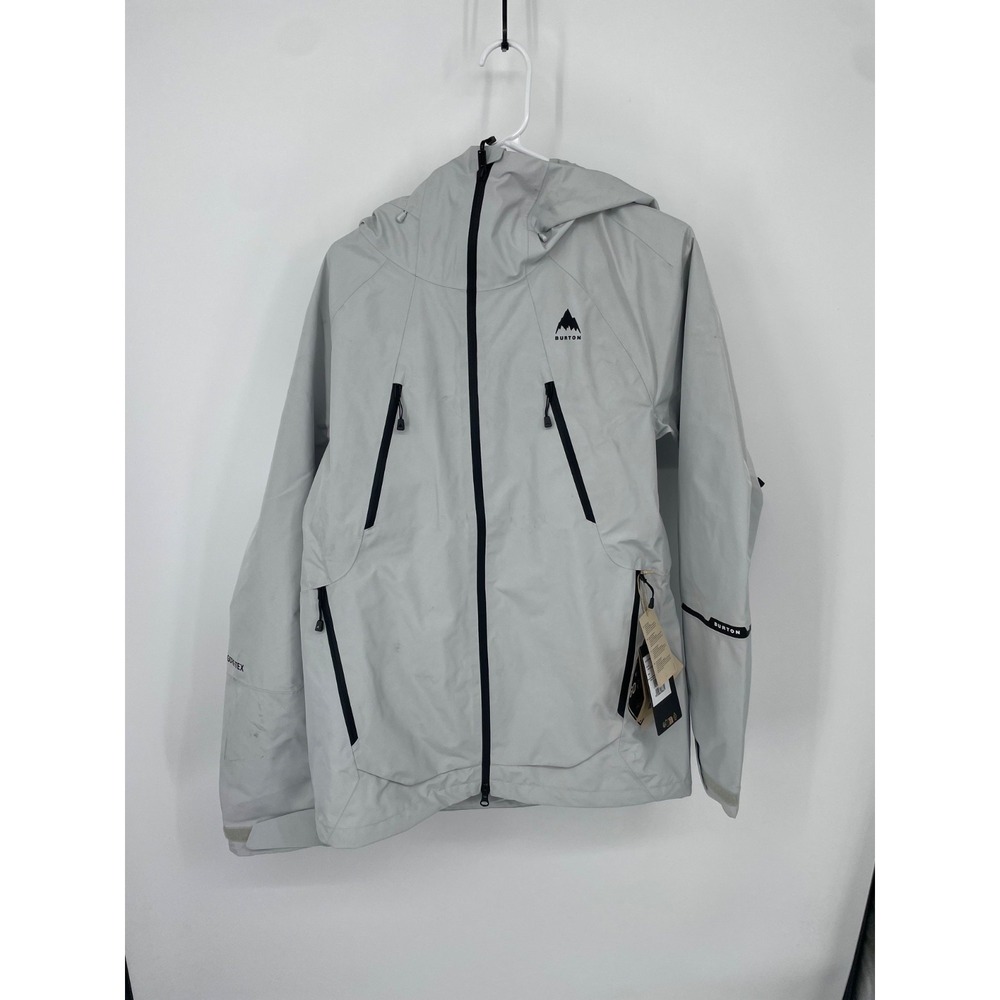 Burton Reserve Gore-Tex 2L Jacket Mens Small Gray Cloud Waterproof Full Zip NWT